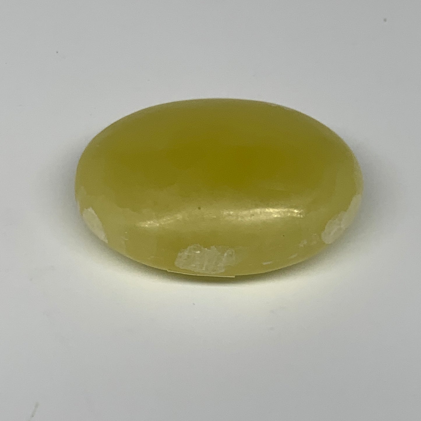 129.2g, 2.6"x1.8"x1", Lemon Calcite Palm-Stone Crystal Polished @Pakistan,B26439
