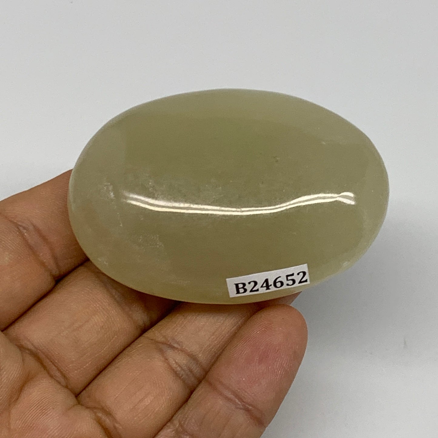 96.1g, 2.4"x1.7"x0.9" Natural Onyx Palm-Stone Reiki @Afghanistan, B24652