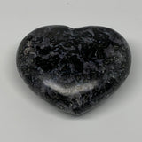 245.8g,2.7"x3"x1.2" Indigo Gabro Merlinite Heart Gemstone @Madagascar, B17641