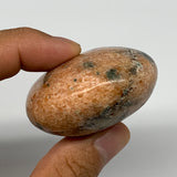 102.2g, 2.1"x1.9"x1.1", Orange Calcite Palm-Stone Crystal Polished Reiki, B16079