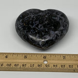 245.8g,2.7"x3"x1.2" Indigo Gabro Merlinite Heart Gemstone @Madagascar, B17641