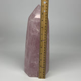 8.8 lbs,11.3"x4.2"x3.7" Rose Quartz Tower Obelisk Point Crystal @Madagascar,B184