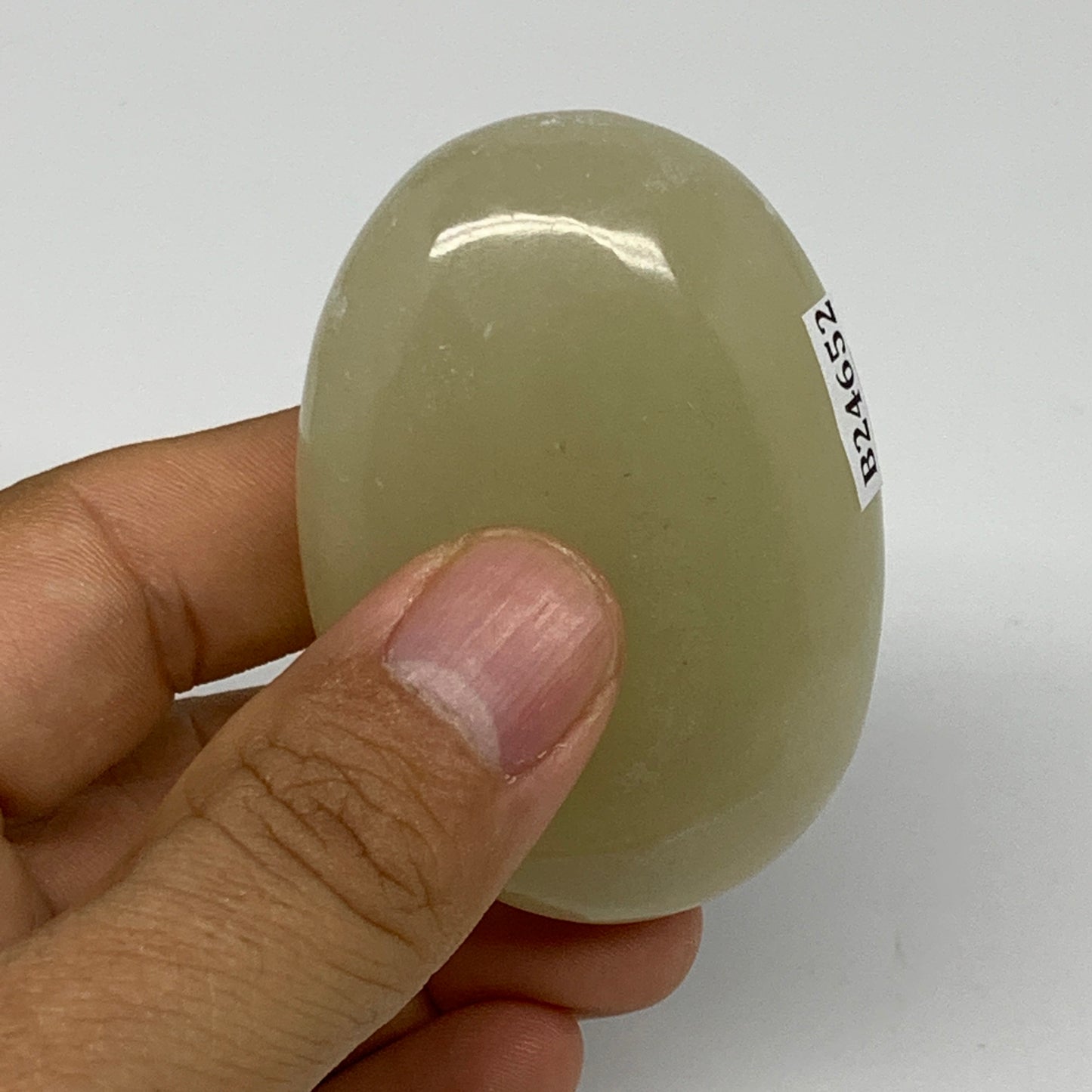 96.1g, 2.4"x1.7"x0.9" Natural Onyx Palm-Stone Reiki @Afghanistan, B24652