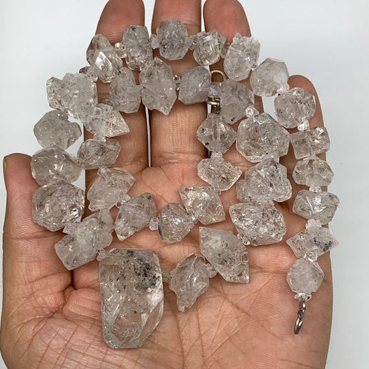 13-33mm, 35 Bds, 106.8g, Natural Terminated Diamond Quartz Beads Strand 16",DQ67