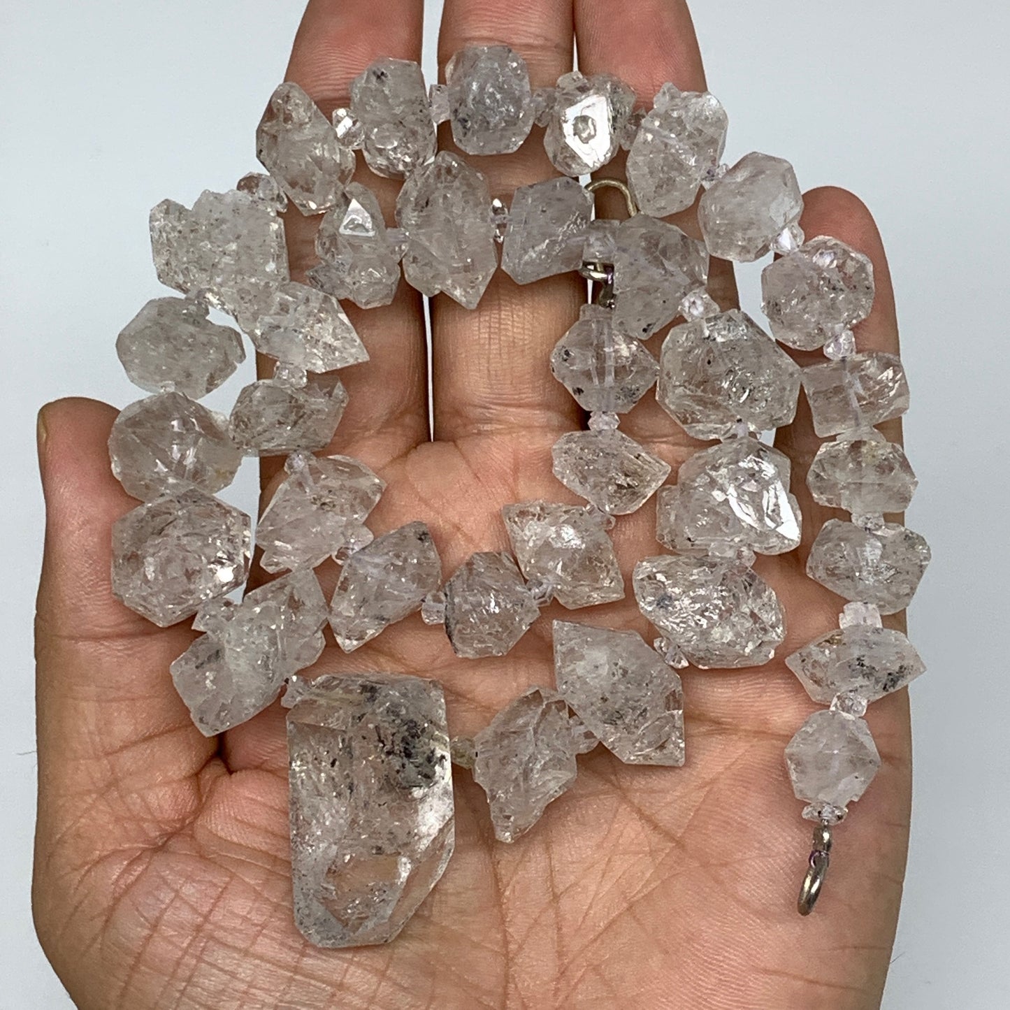 13-33mm, 35 Bds, 106.8g, Natural Terminated Diamond Quartz Beads Strand 16",DQ67