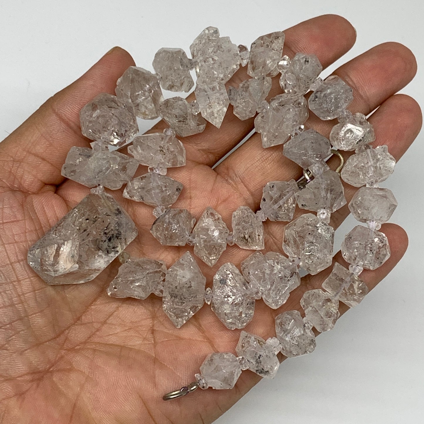 13-33mm, 35 Bds, 106.8g, Natural Terminated Diamond Quartz Beads Strand 16",DQ67