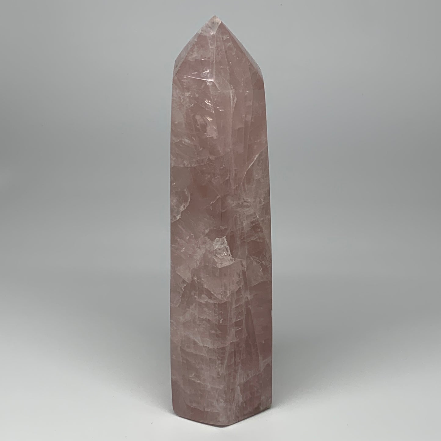 2480g,10.7"x3.1"x3.1" Rose Quartz Tower Obelisk Point Crystal @Madagascar,B18408