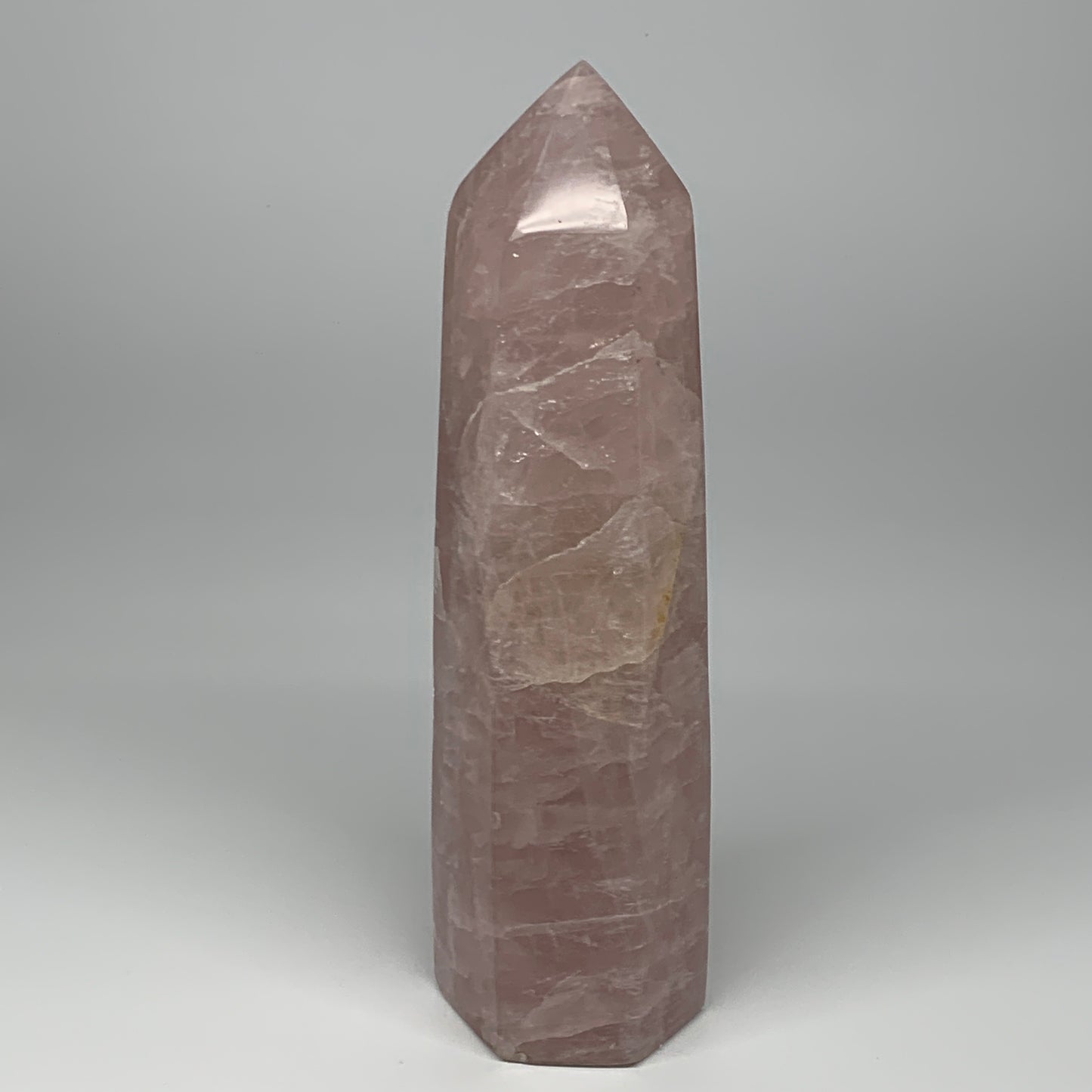 2480g,10.7"x3.1"x3.1" Rose Quartz Tower Obelisk Point Crystal @Madagascar,B18408