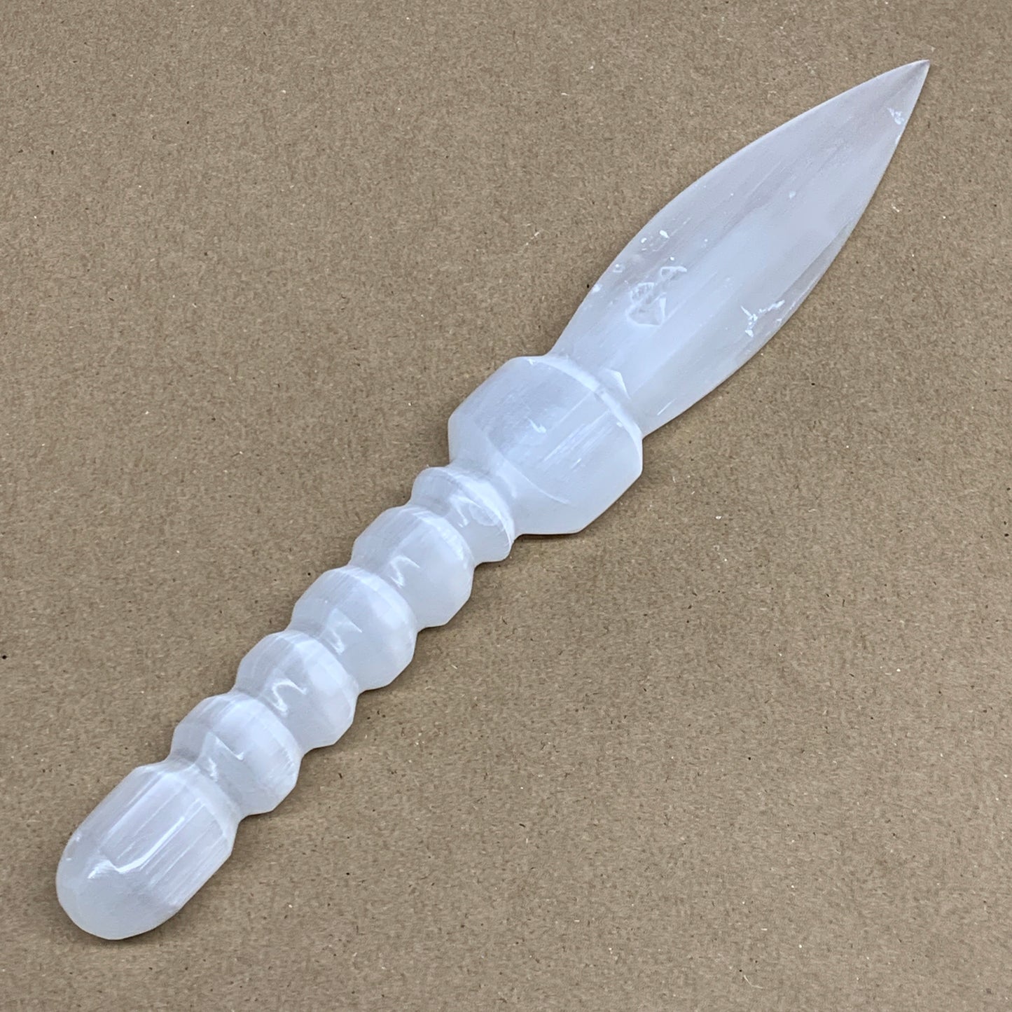 185g,10.5"x1.4"x0.8"Natural Selenite Crystal Knife (Satin Spar) @Morocco,B24026