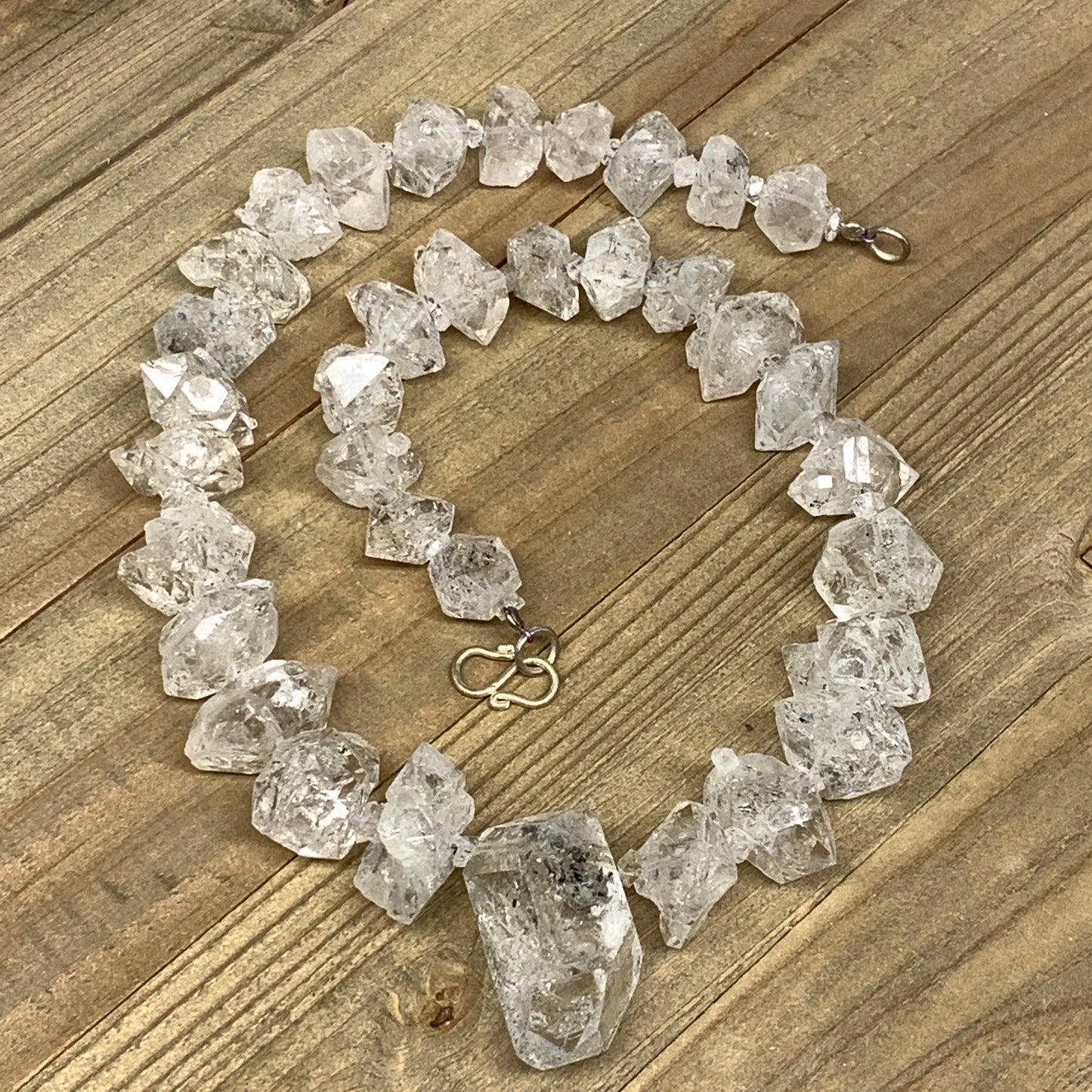 13-33mm, 35 Bds, 106.8g, Natural Terminated Diamond Quartz Beads Strand 16",DQ67