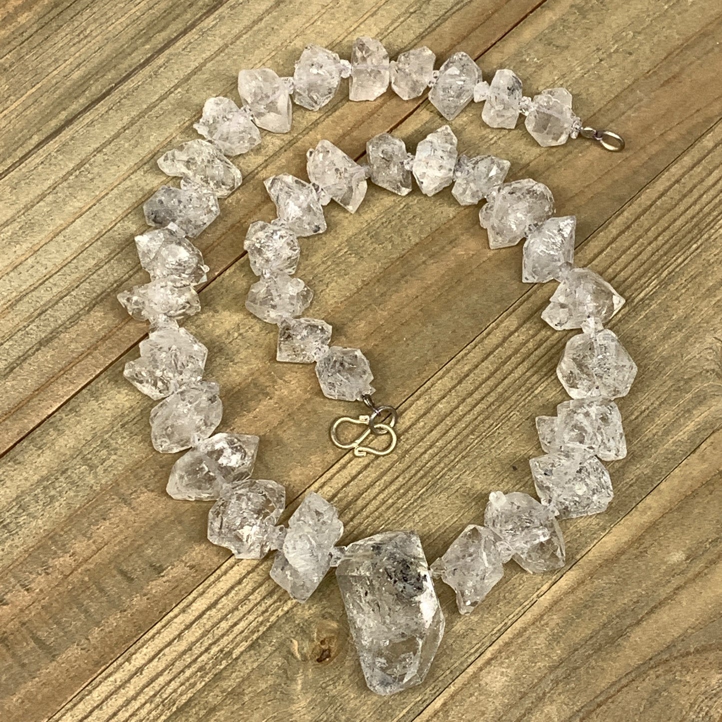 13-33mm, 35 Bds, 106.8g, Natural Terminated Diamond Quartz Beads Strand 16",DQ67