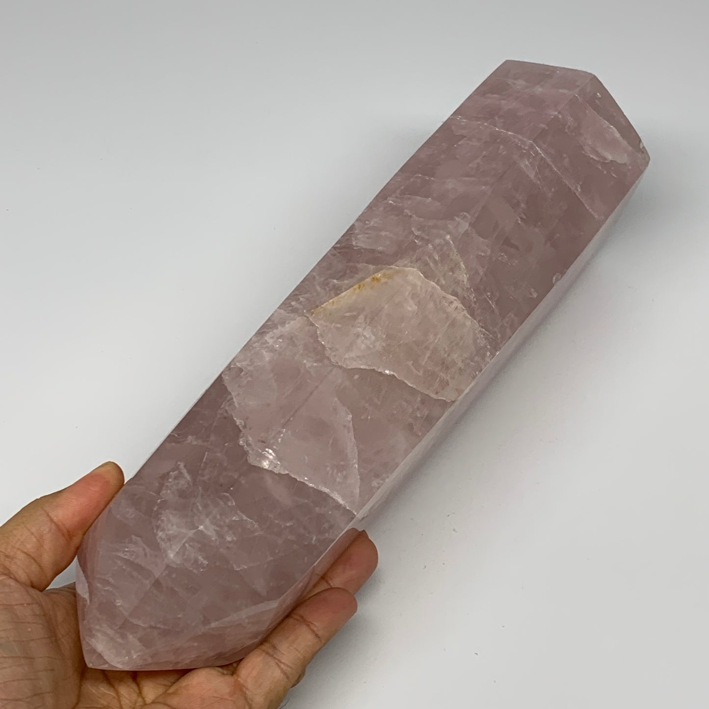 2480g,10.7"x3.1"x3.1" Rose Quartz Tower Obelisk Point Crystal @Madagascar,B18408