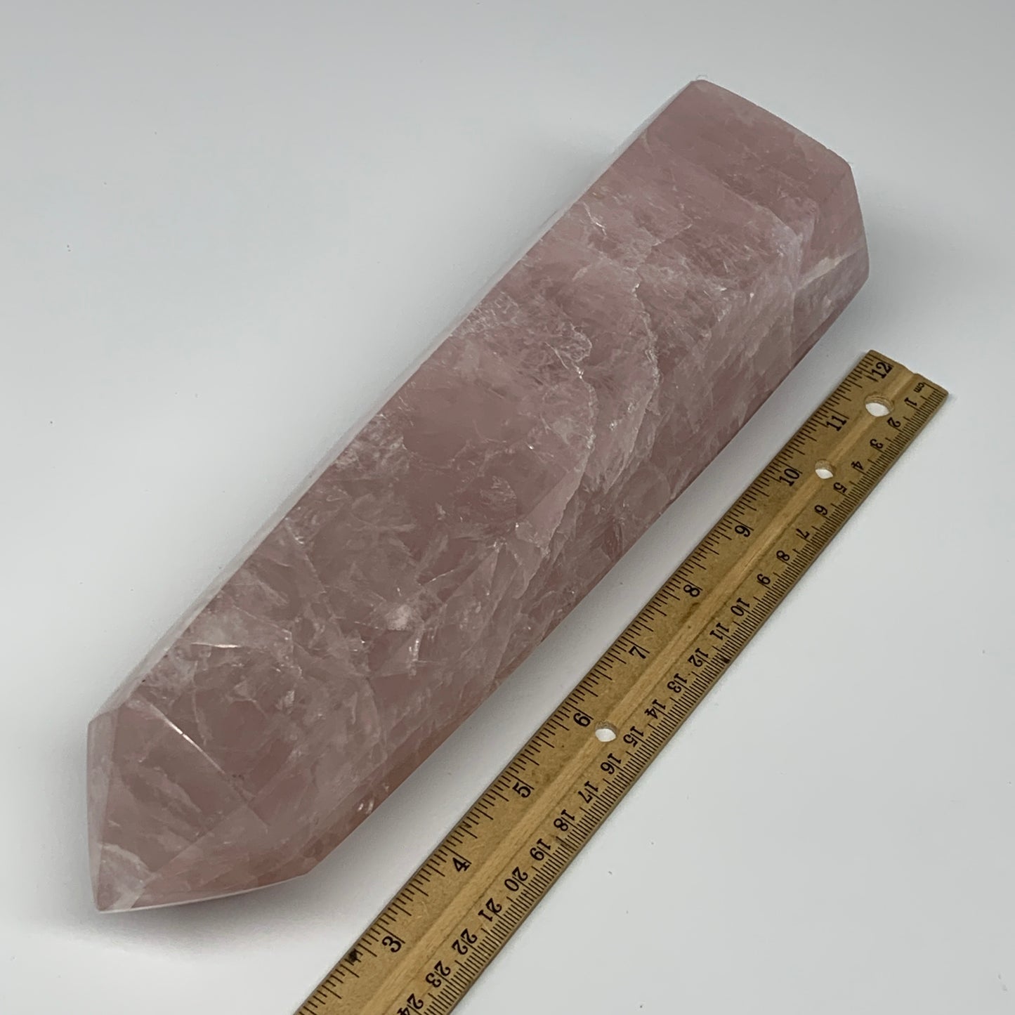 2480g,10.7"x3.1"x3.1" Rose Quartz Tower Obelisk Point Crystal @Madagascar,B18408