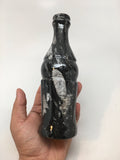 7.5" x 2.4" Black Fossils Orthoceras Coke Bottle Hand Carved Shiny Polish,MF1185