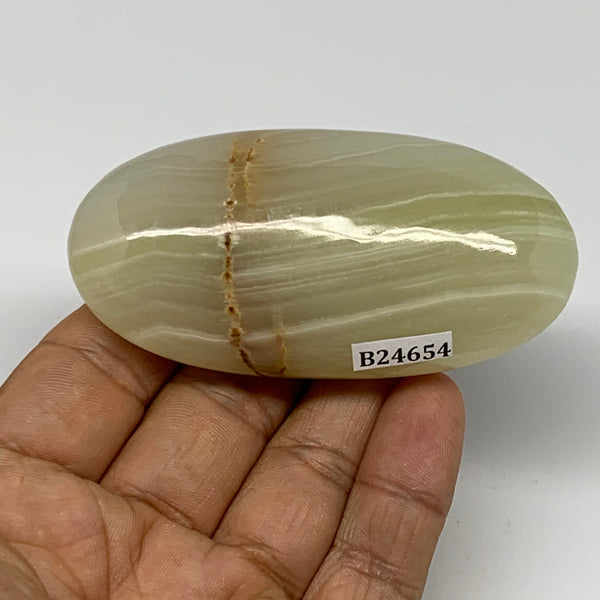 108.6g, 3.1"x1.5"x0.9" Natural Onyx Palm-Stone Reiki @Afghanistan, B24654