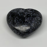 401.8g,3.4"x3.4"x1.6" Indigo Gabro Merlinite Heart Gemstone @Madagascar, B17643