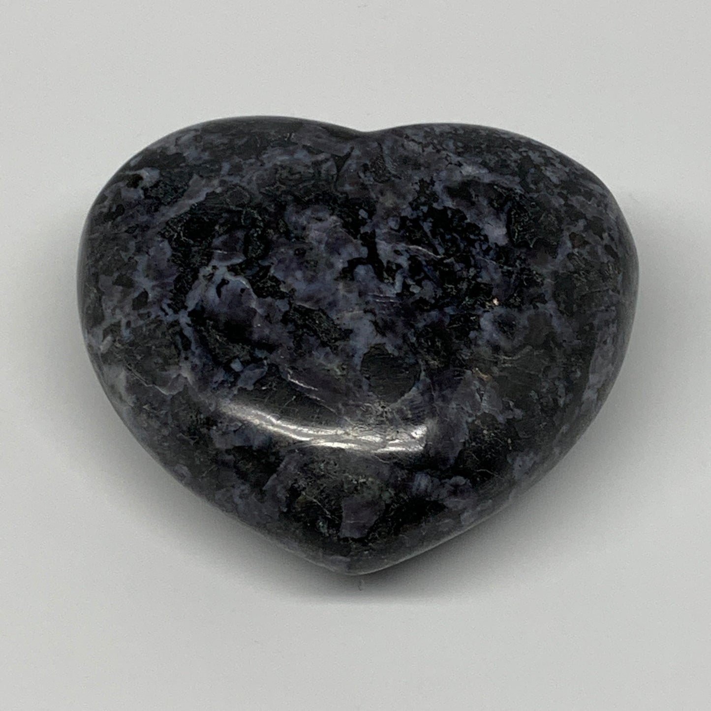 401.8g,3.4"x3.4"x1.6" Indigo Gabro Merlinite Heart Gemstone @Madagascar, B17643