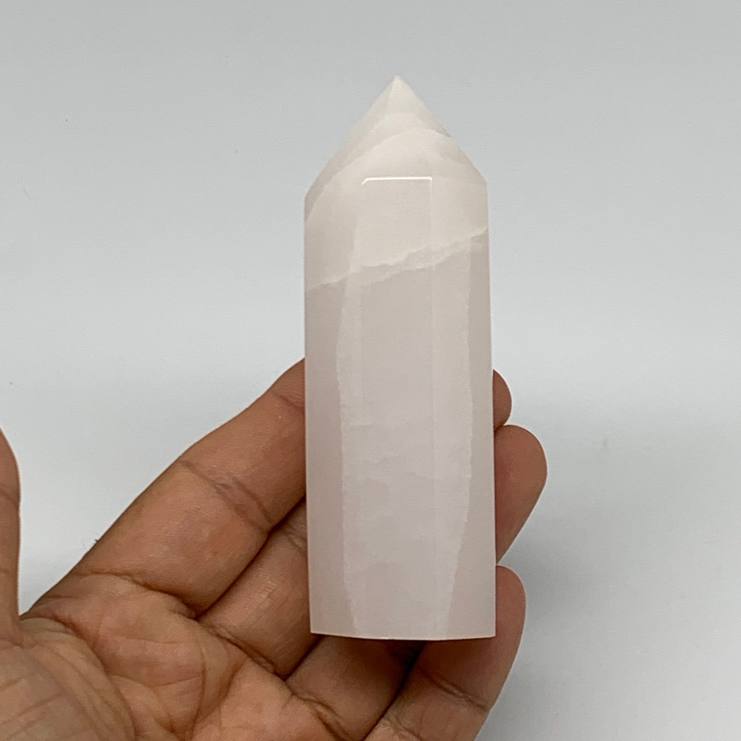 160.2g, 3.6"x1.2"  Pink Calcite Point Tower Obelisk Crystal, B23257