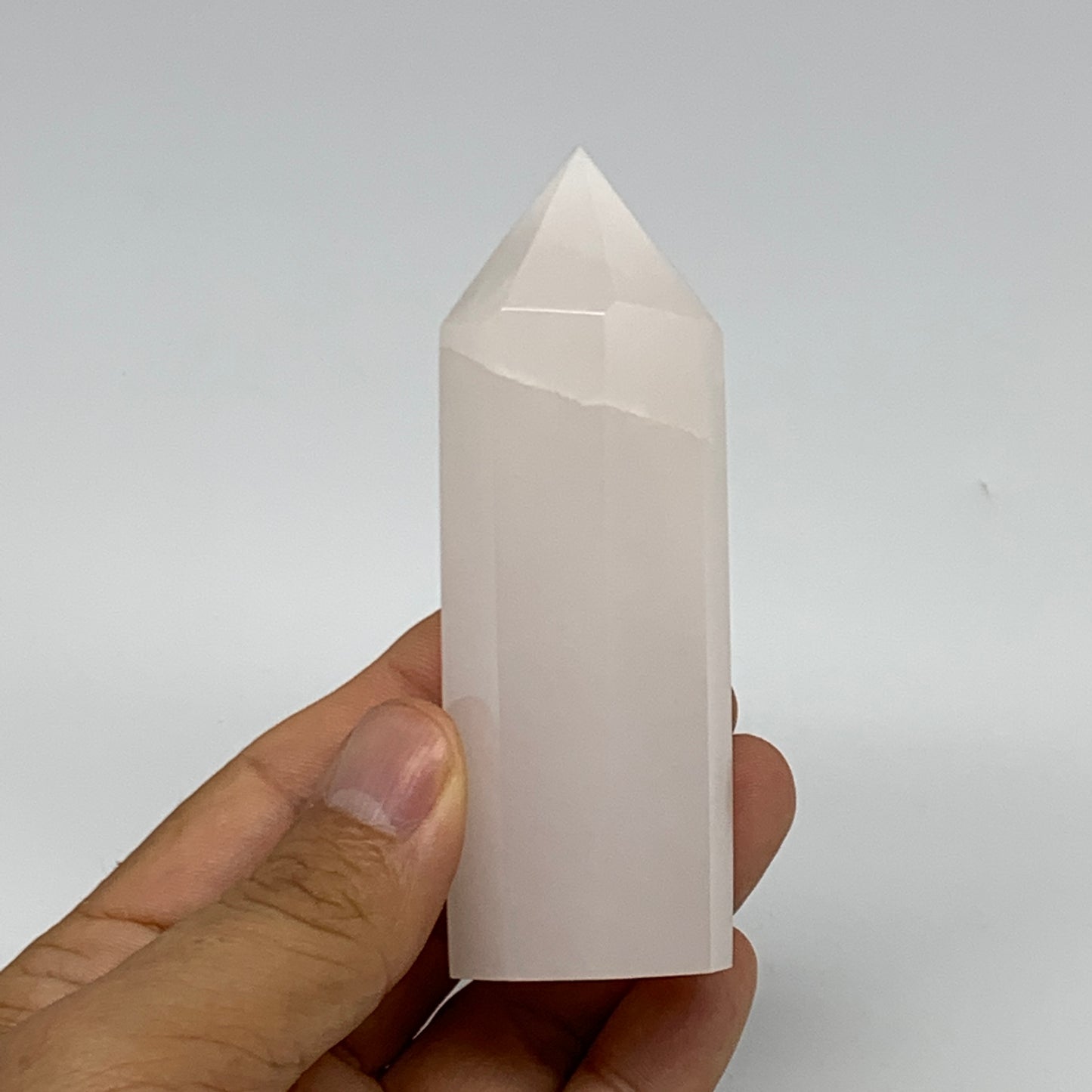 160.2g, 3.6"x1.2"  Pink Calcite Point Tower Obelisk Crystal, B23257