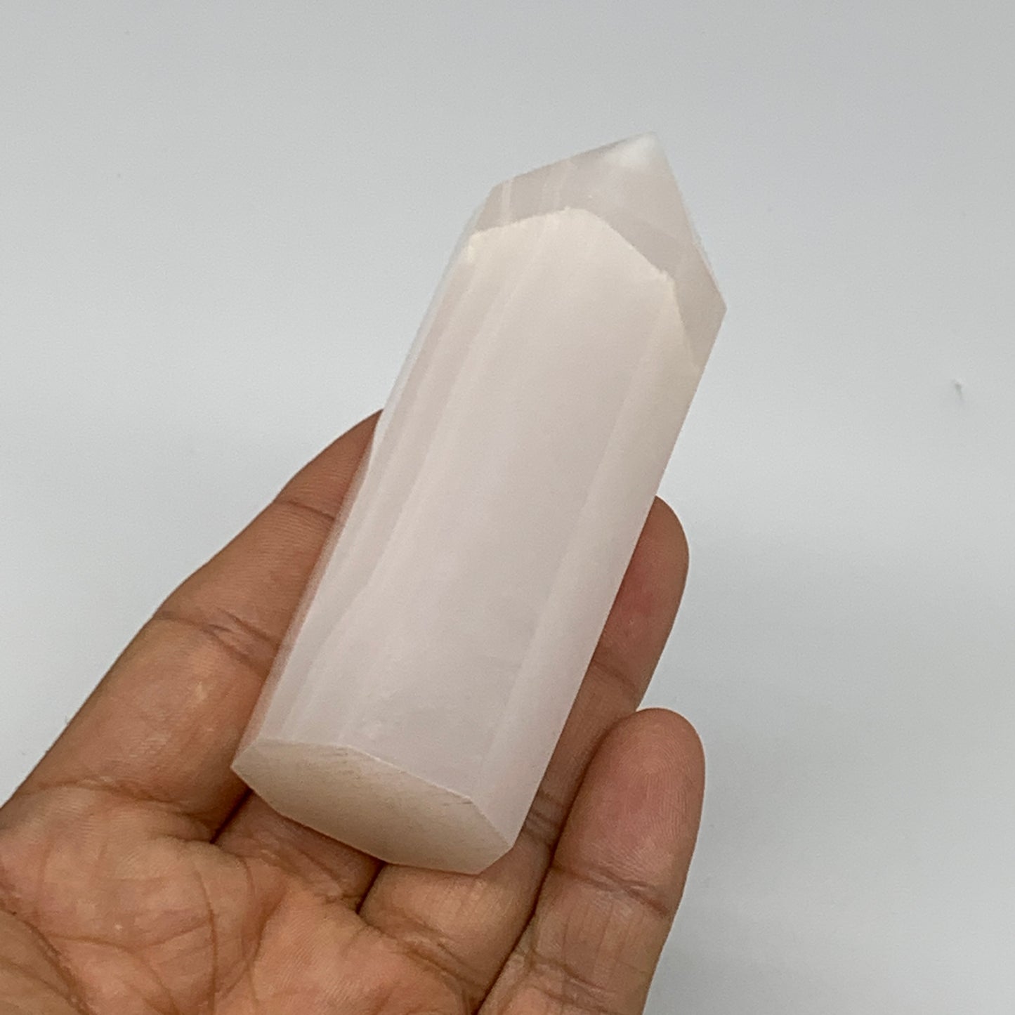 160.2g, 3.6"x1.2"  Pink Calcite Point Tower Obelisk Crystal, B23257