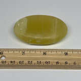 98.1g, 2.7"x1.8"x0.8", Lemon Calcite Palm-Stone Crystal Polished @Pakistan,B2559