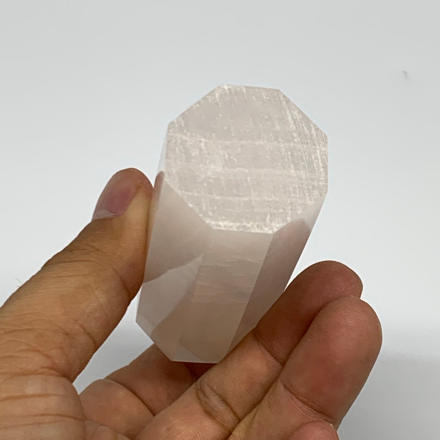 160.2g, 3.6"x1.2"  Pink Calcite Point Tower Obelisk Crystal, B23257