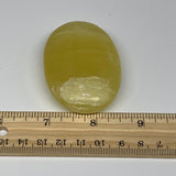 98.1g, 2.7"x1.8"x0.8", Lemon Calcite Palm-Stone Crystal Polished @Pakistan,B2559