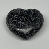 330.9g,3"x3.2"x1.5" Indigo Gabro Merlinite Heart Gemstone @Madagascar, B17644