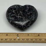 330.9g,3"x3.2"x1.5" Indigo Gabro Merlinite Heart Gemstone @Madagascar, B17644