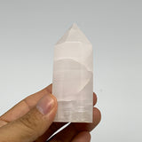 125.4g, 3"x1.2"  Pink Calcite Point Tower Obelisk Crystal, B23258
