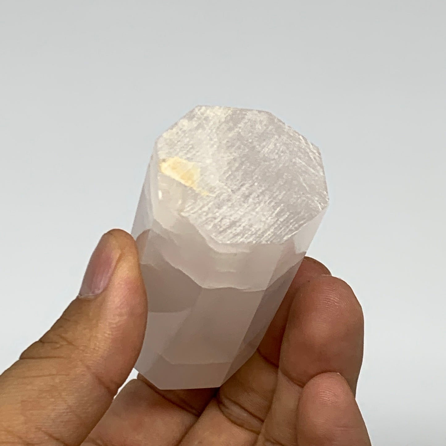 125.4g, 3"x1.2"  Pink Calcite Point Tower Obelisk Crystal, B23258