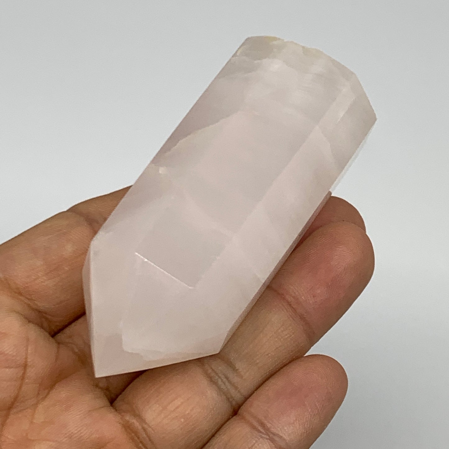 125.4g, 3"x1.2"  Pink Calcite Point Tower Obelisk Crystal, B23258