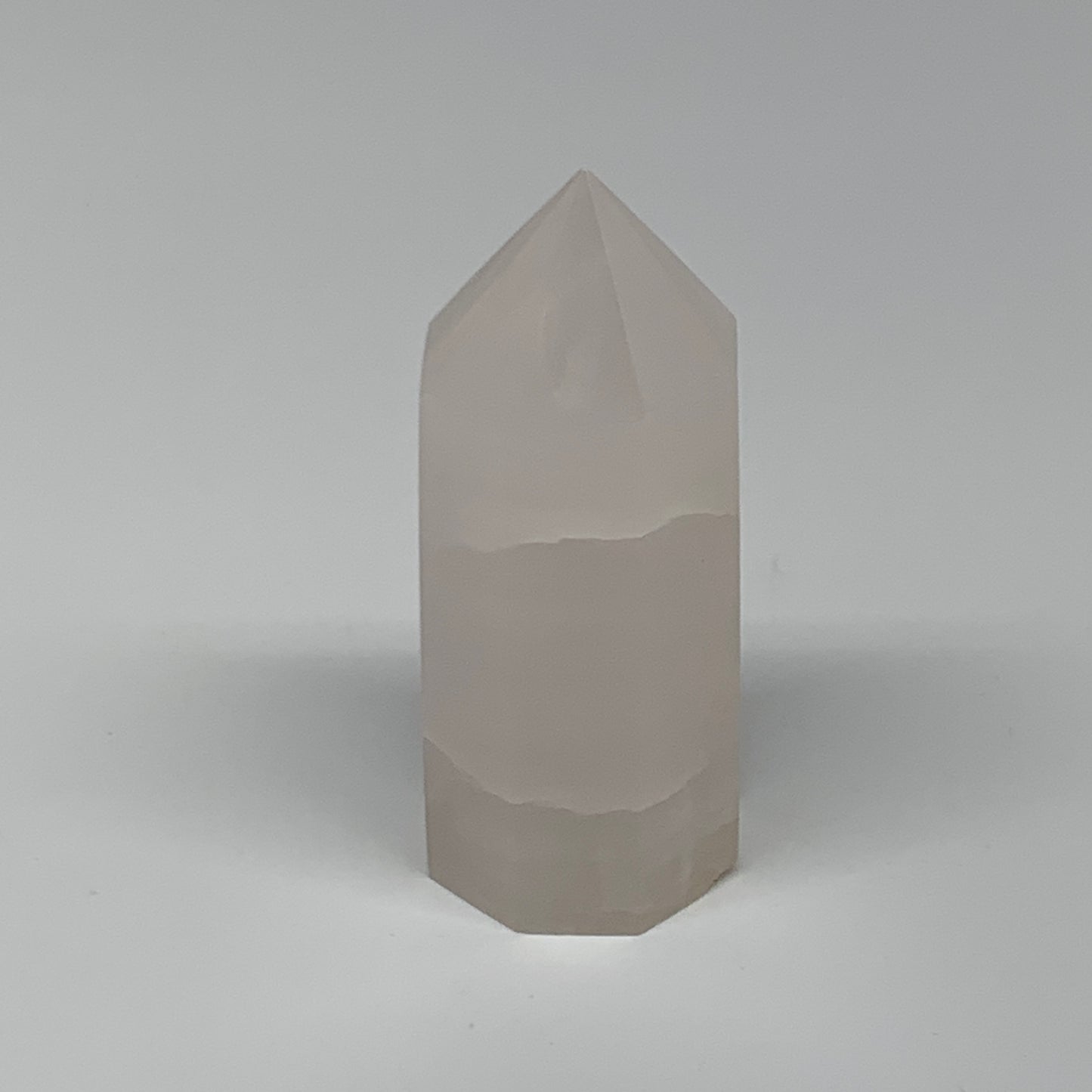 125.4g, 3"x1.2"  Pink Calcite Point Tower Obelisk Crystal, B23258