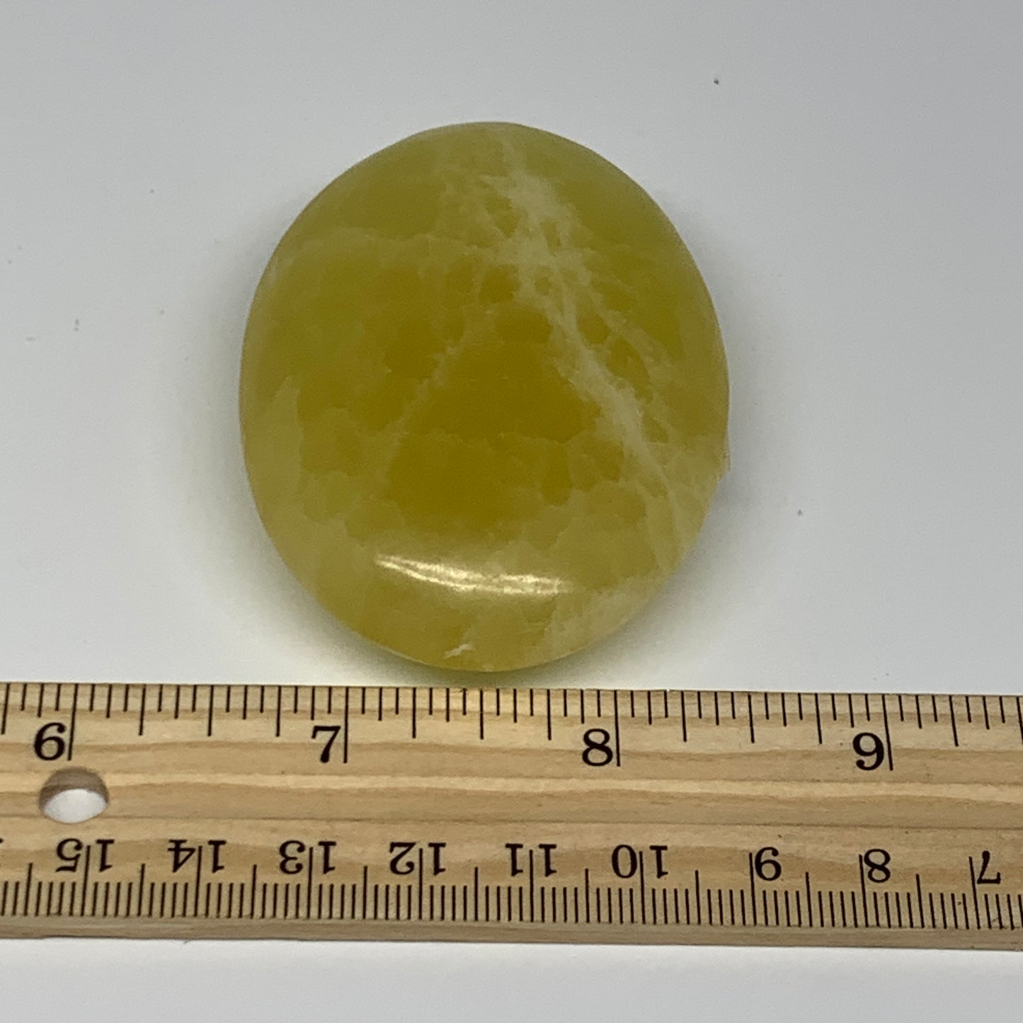 118.7g, 2.7"x1.9"x0.9", Lemon Calcite Palm-Stone Crystal Polished @Pakistan,B255