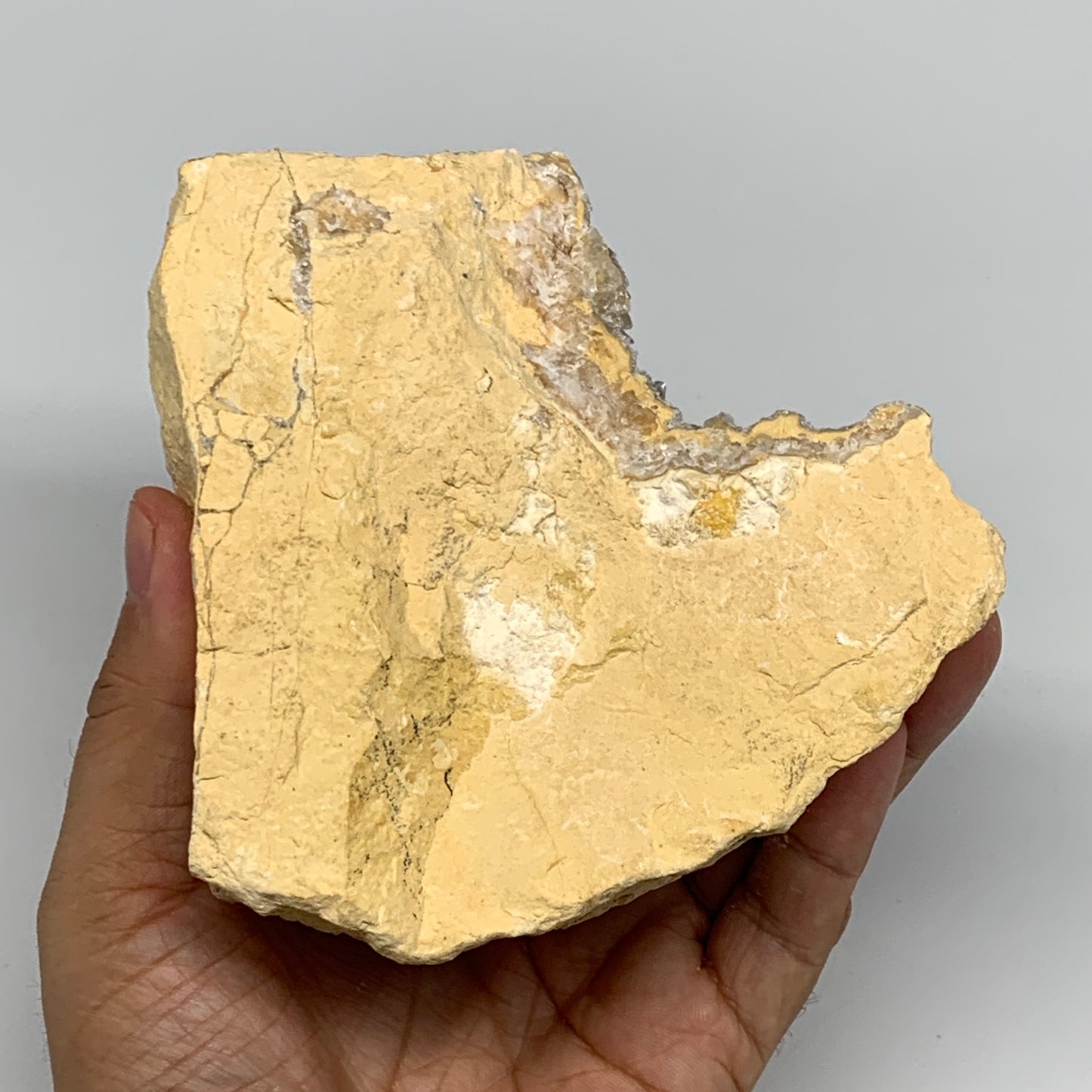 1.26 lbs, 4.7"x4.4"x2.3", Natural Calcite Geode Mineral Specimens @Morocco, B111