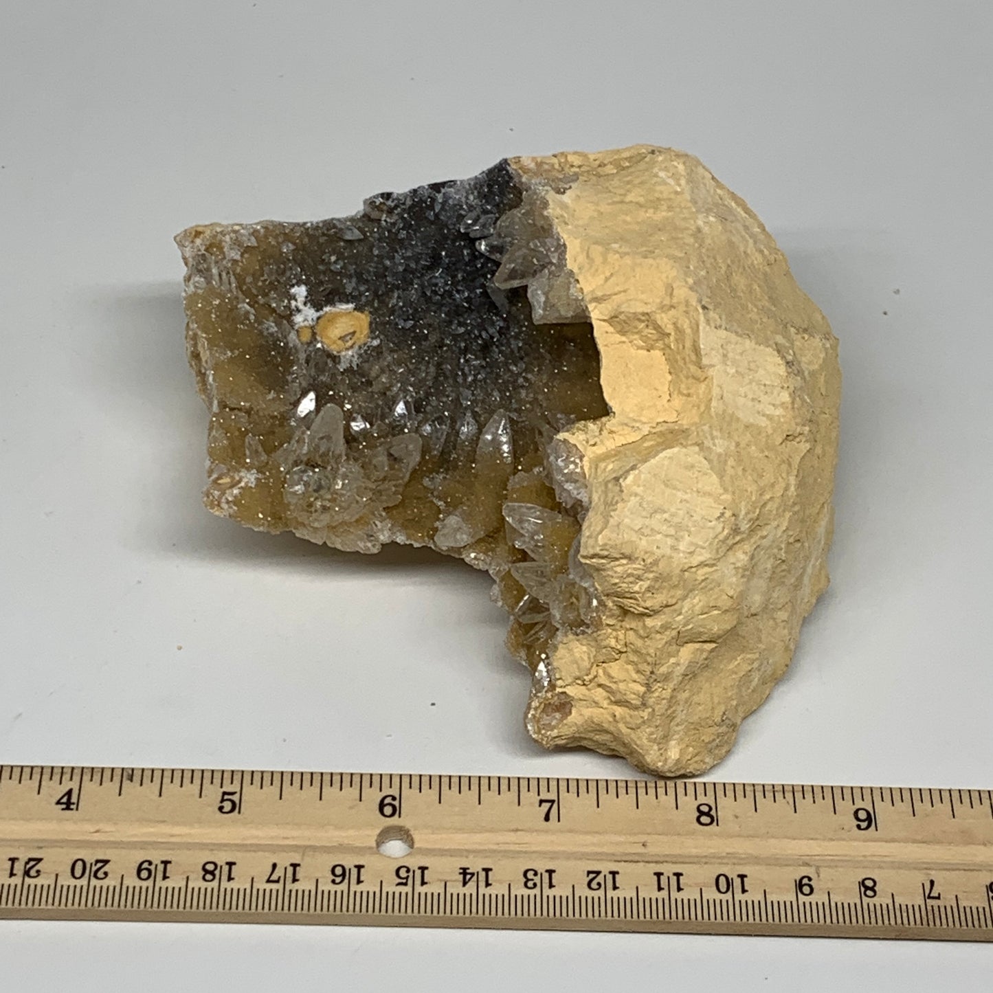 1.26 lbs, 4.7"x4.4"x2.3", Natural Calcite Geode Mineral Specimens @Morocco, B111