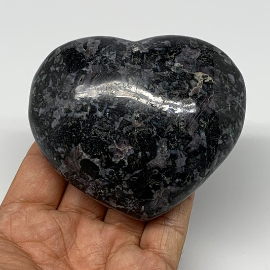 373.5g,2.9"x3.4"x1.5" Indigo Gabro Merlinite Heart Gemstone @Madagascar, B17646