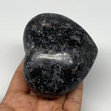 373.5g,2.9"x3.4"x1.5" Indigo Gabro Merlinite Heart Gemstone @Madagascar, B17646