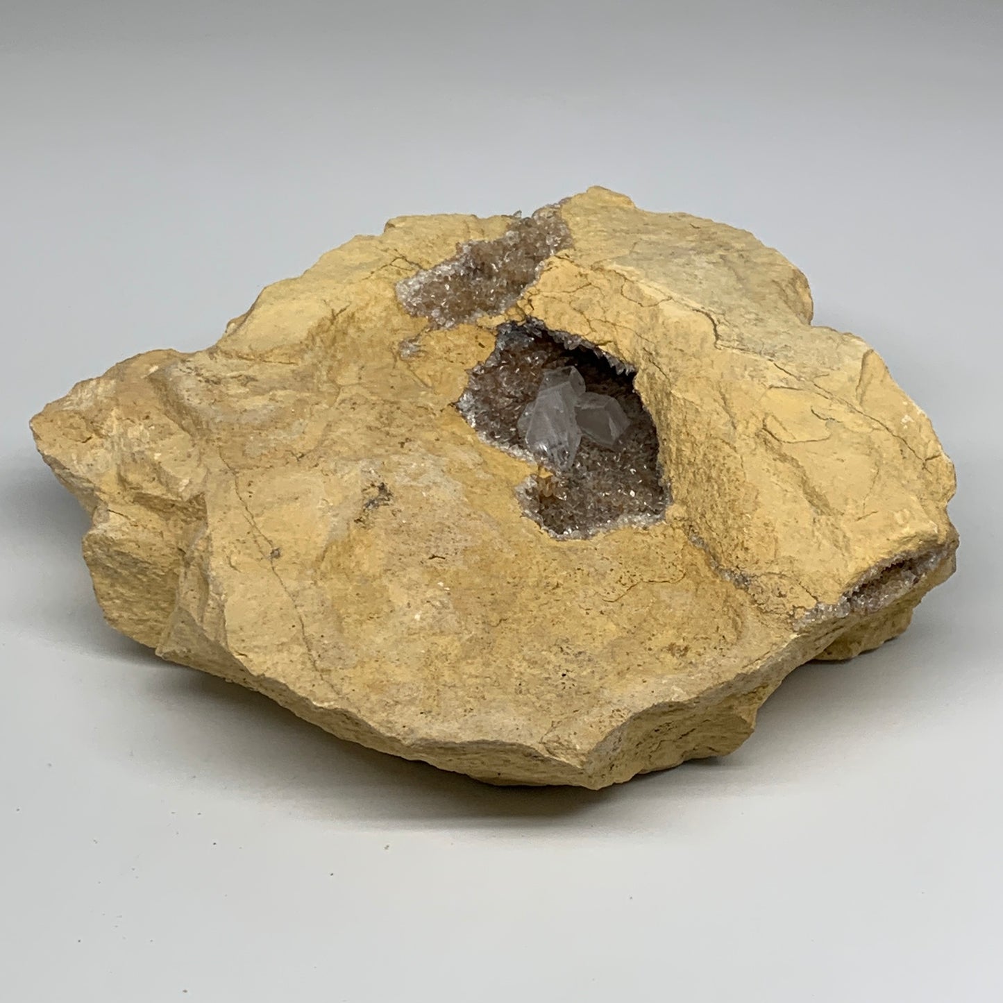 7.17 lbs, 9.25"x8.75"x2.8", Natural Calcite Geode Mineral Specimens @Morocco, B1