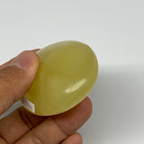 121.6g, 2.8"x1.9"x0.9", Lemon Calcite Palm-Stone Crystal Polished @Pakistan,B255
