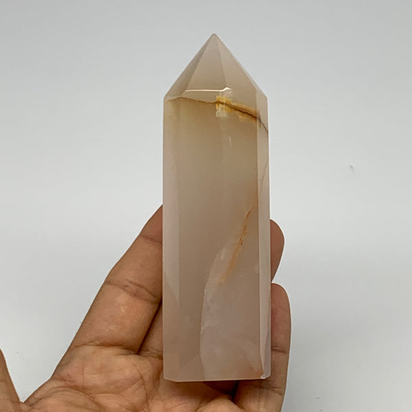 226.9g, 4.4"x1.3"  Pink Calcite Point Tower Obelisk Crystal, B23260