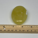 121.6g, 2.8"x1.9"x0.9", Lemon Calcite Palm-Stone Crystal Polished @Pakistan,B255