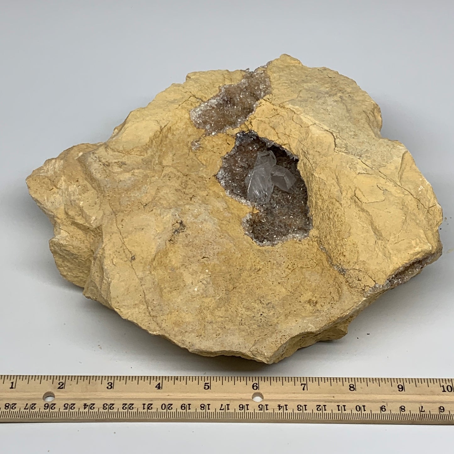 7.17 lbs, 9.25"x8.75"x2.8", Natural Calcite Geode Mineral Specimens @Morocco, B1