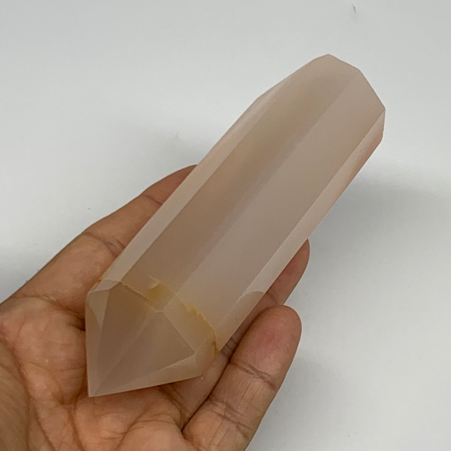 226.9g, 4.4"x1.3"  Pink Calcite Point Tower Obelisk Crystal, B23260