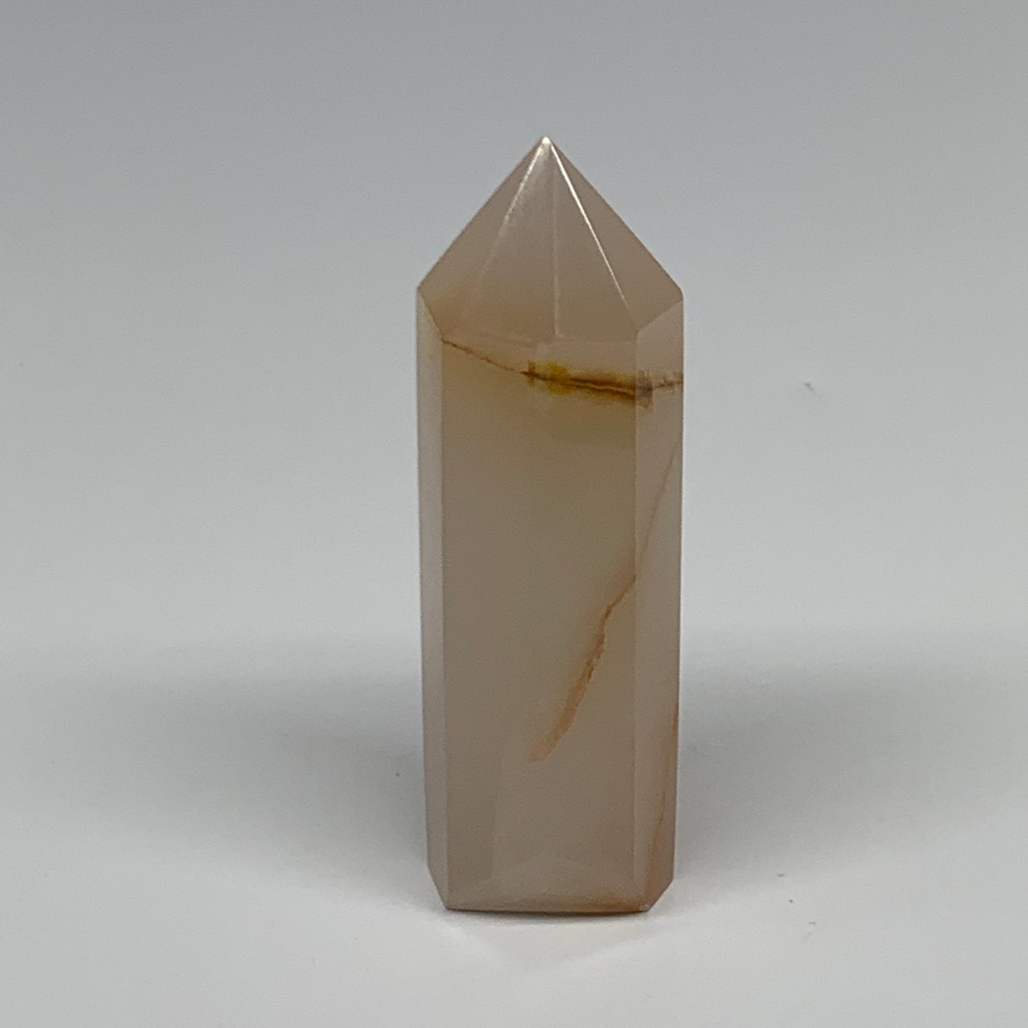 226.9g, 4.4"x1.3"  Pink Calcite Point Tower Obelisk Crystal, B23260