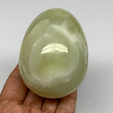 558g, 3.4"x2.6" Natural Green Onyx Egg Gemstone Mineral, @Afghanistan, B26084