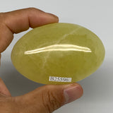 116.8g, 2.8"x1.9"x0.9", Lemon Calcite Palm-Stone Crystal Polished @Pakistan,B259