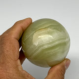 558g, 3.4"x2.6" Natural Green Onyx Egg Gemstone Mineral, @Afghanistan, B26084