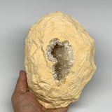 3.04 lbs, 7.5"x5.2"x2.4", Natural Calcite Geode Mineral Specimens @Morocco, B111