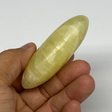 116.8g, 2.8"x1.9"x0.9", Lemon Calcite Palm-Stone Crystal Polished @Pakistan,B259